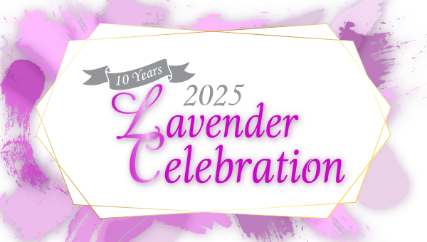 text that reads tenth year lavender celebration 2025